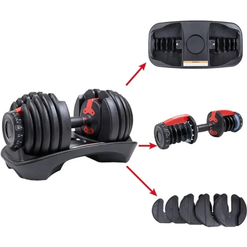 40kg/90 lbs. Smart, Fast, Detachable, and Adjustable Dumbbells: Household and Gym Fitness Equipment, Ideal for Weight Training