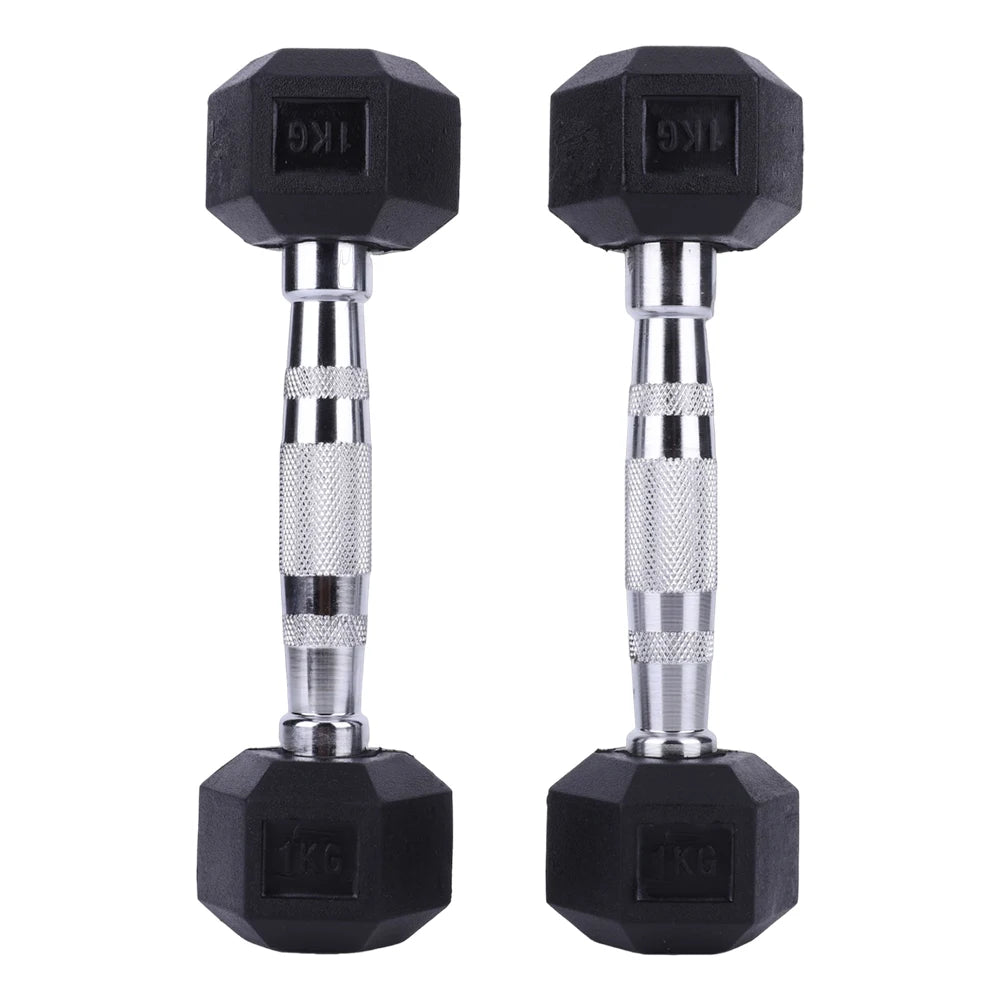 Hex Dumbbell Set Non-slip Handle Hand Weights Ergonomic Rubber Coated Dumbbell 1KG Exercise Dumbbell for Home Gym