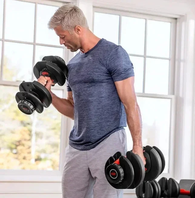 40kg/90 lbs. Smart, Fast, Detachable, and Adjustable Dumbbells: Household and Gym Fitness Equipment, Ideal for Weight Training