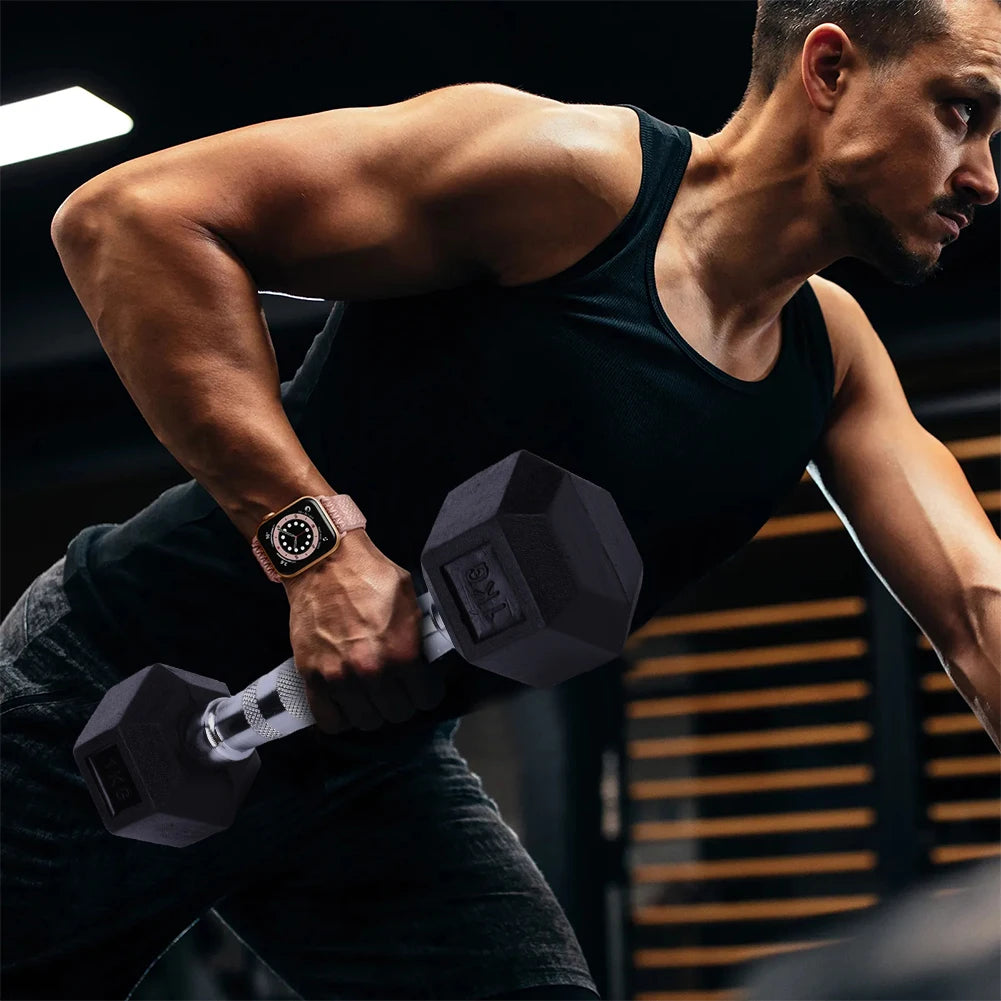 Hex Dumbbell Set Non-slip Handle Hand Weights Ergonomic Rubber Coated Dumbbell 1KG Exercise Dumbbell for Home Gym