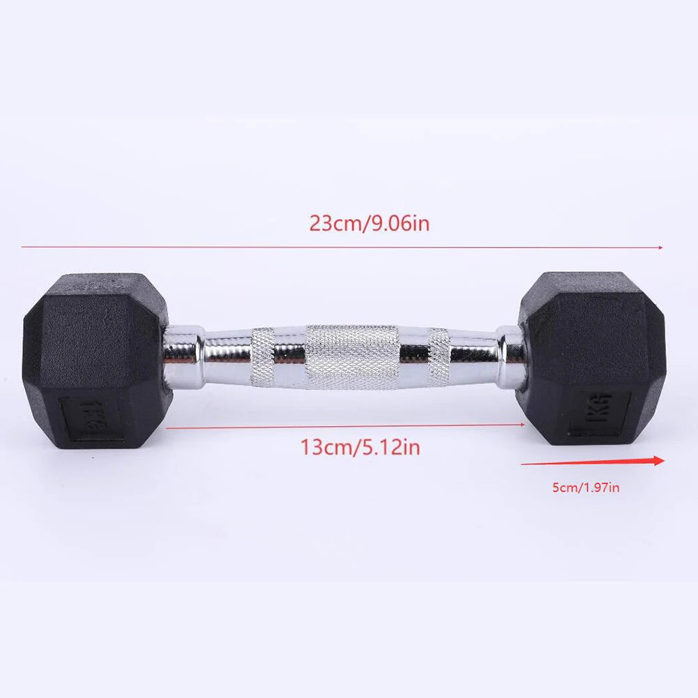 Hex Dumbbell Set Non-slip Handle Hand Weights Ergonomic Rubber Coated Dumbbell 1KG Exercise Dumbbell for Home Gym
