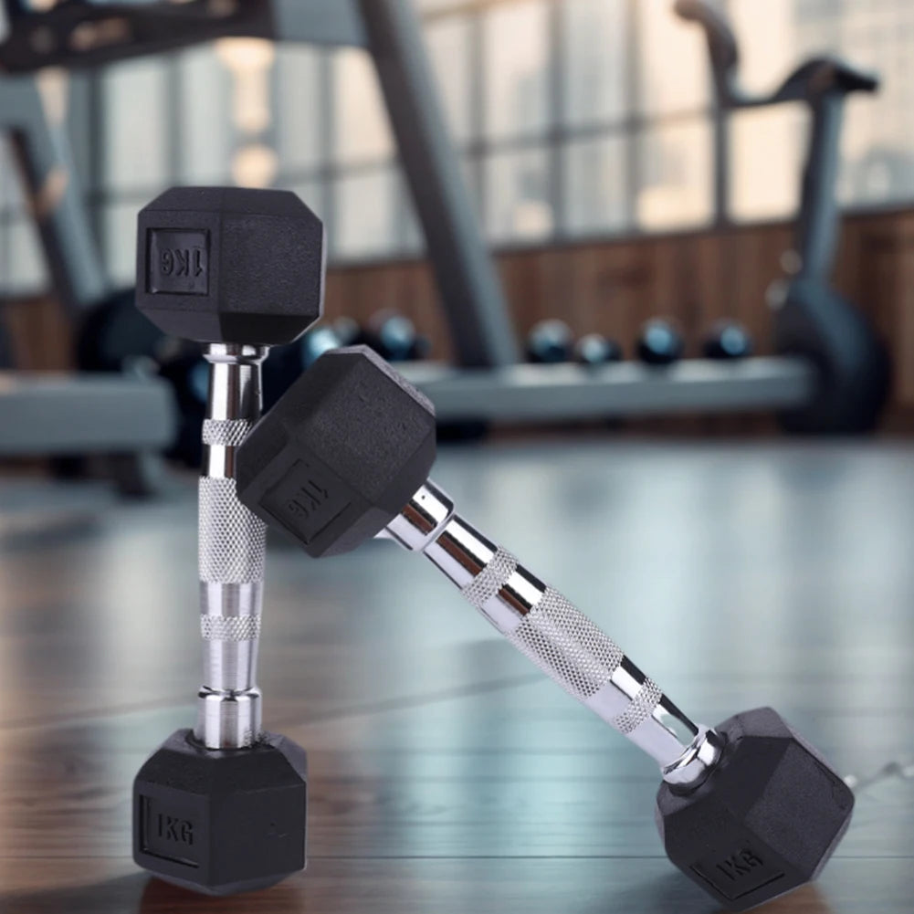 Hex Dumbbell Set Non-slip Handle Hand Weights Ergonomic Rubber Coated Dumbbell 1KG Exercise Dumbbell for Home Gym